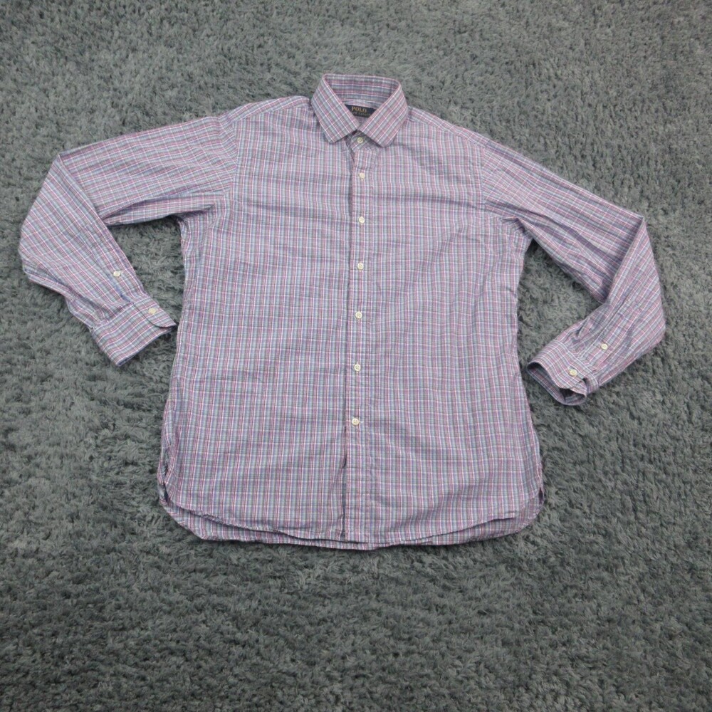 Polo Ralph Lauren Shirt Mens Large 16 Plaid Button Down Classic Dress Shirt